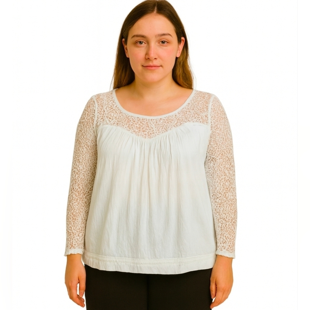 Filly Flair Ivory Lace Vintage Tunic Sz Med